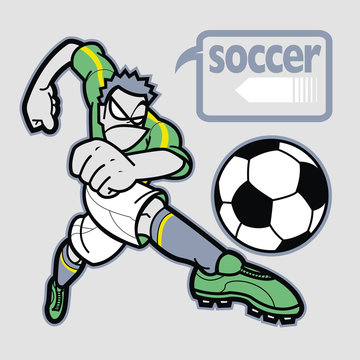 Soccer player with speech bubble