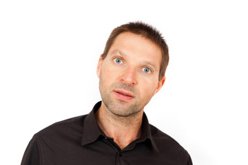 Obraz premium Young man is very surprised