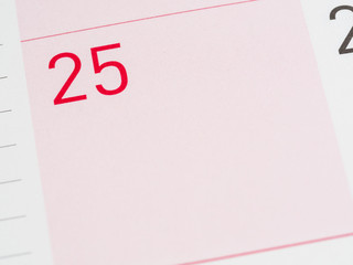 Red 25th date of the month