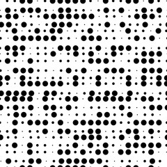 Seamless geometric black and white ornament generated by random circles