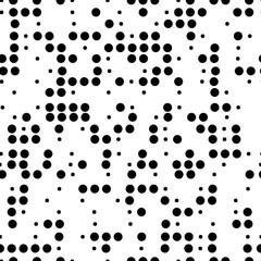 Seamless geometric black and white ornament generated by random circles