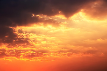 The Golden Moment of Sunset Sky and Clouds.
