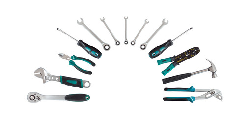 set of tools, Many tools isolated on white background