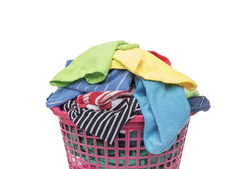 Basket of dirty laundry.