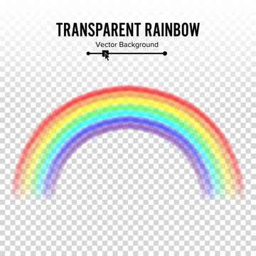 Rainbow Vector. Classic Round Shape. Realistic Rainbow Isolated On Transparent Background.