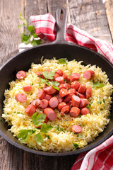 rice and sausage