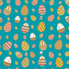 Pattern of colored Easter eggs