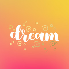 Fototapeta premium hand drawn quote about wild spirit, gypsy. phrases for card or poster. Vector inspirational quote. white and golden ink on hipster gradient background. Boho saying for your design.