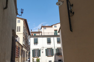 Lucca city buildings, Italy.