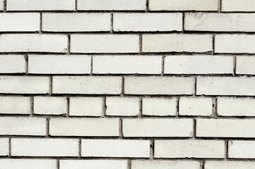 Old white brick wall background texture