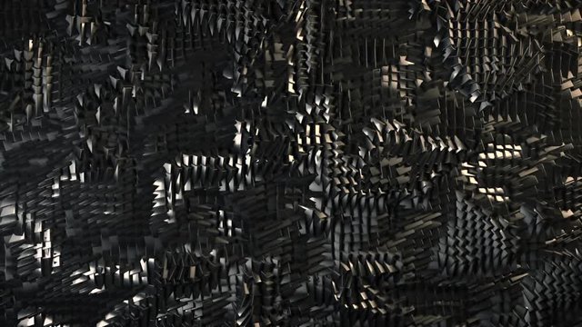 Background loop of waving cubes.  Abstract metal cubes smoothly grinding away.