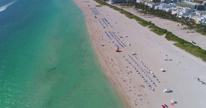 Aerial reveal drone video Miami Beach