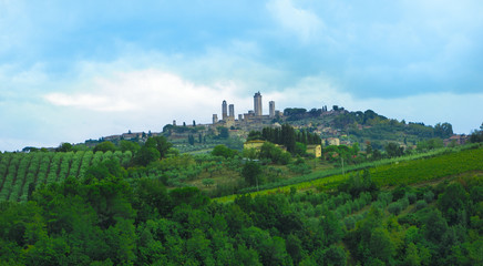 Fototapeta na wymiar Panoramic view of San Gimignano_ Tuscany, Italy