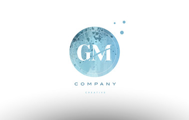 gm g m  watercolor grunge vintage alphabet letter logo