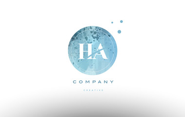 ha h a  watercolor grunge vintage alphabet letter logo