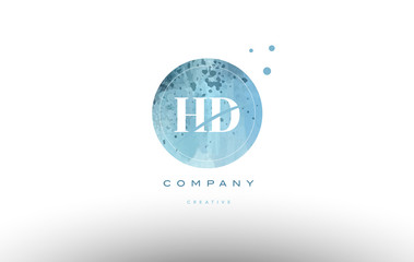 hd h d  watercolor grunge vintage alphabet letter logo
