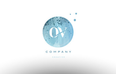 ov o v  watercolor grunge vintage alphabet letter logo
