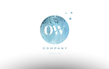 ow o w  watercolor grunge vintage alphabet letter logo