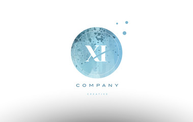xi x i  watercolor grunge vintage alphabet letter logo
