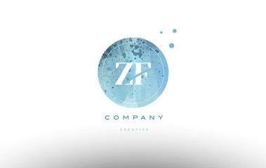 zf z f  watercolor grunge vintage alphabet letter logo