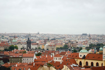 Naklejka na ściany i meble view of Prague city from hill