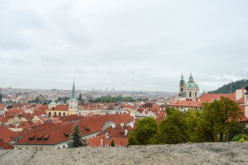 Obraz premium view of Prague city from hill