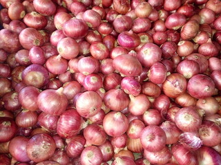 Directly above shot of onions for sale