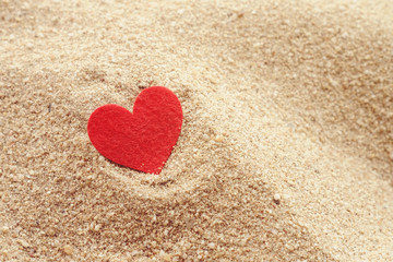 heart shape on sand