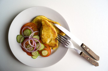 steak of Turkey on white background