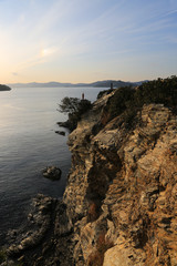 愛媛県八幡浜市　諏訪崎からの夕日