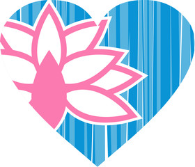 Cute Lotus Flower valentine Heart
