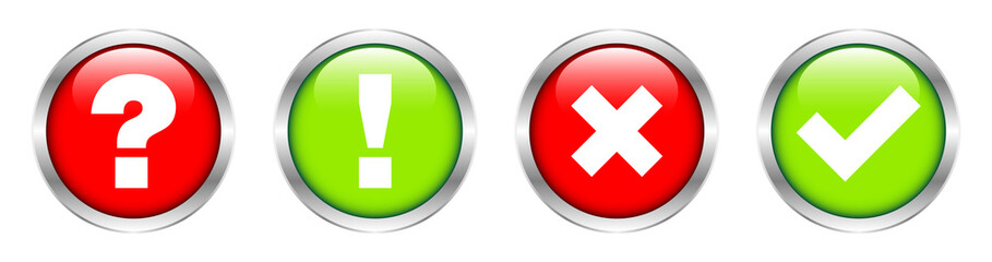 Obraz premium Question, Answer & Checkmarks Silver