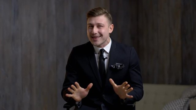 Businessman presentating business company