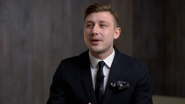 Businessman presentating business company