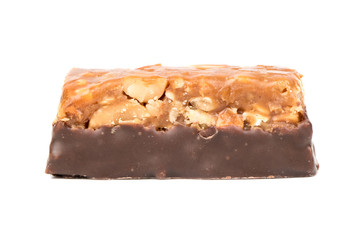 Energy bar with cereals isolated on a white background
