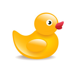 vector glossy icon toy yellow rubber duck