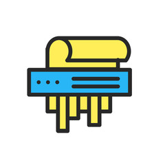 Vector icon linear flat paper shredder