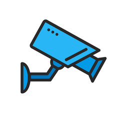 Vector icon linear flat camera surveillance