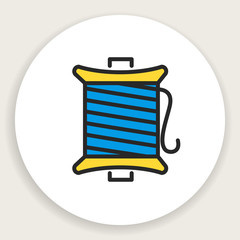 Vector round icon of linear flat thread