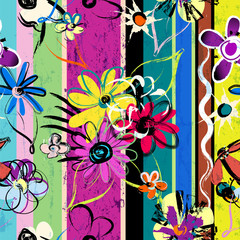 Materiał do szycia seamless abstract springtime flowers background,vectors
