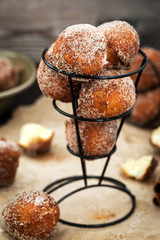 Fresh delicious homemade ball doughnuts