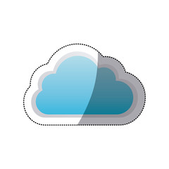 sticker cloud tridimensional in cumulus shape vector illustration