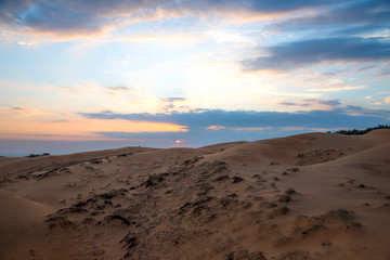Before Sunset at "Red sand dune" in Mui-Ne city, Vietnam.