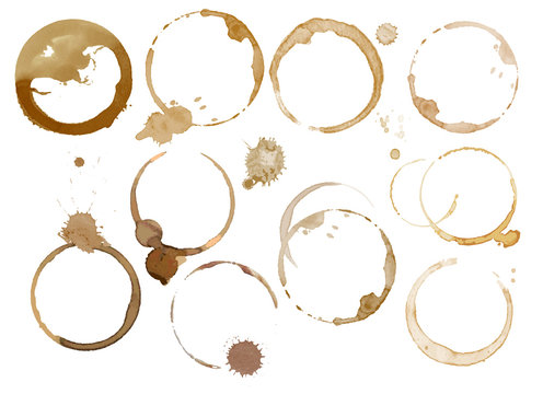 Watercolor coffee stains