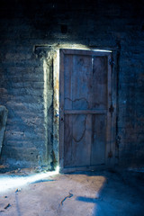 Old wooden door Cold Color