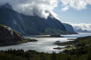 Landscape in Unstad, VestvŒg¿y commune, Lofoten Islands, Norway.