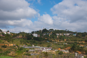 Fototapeta na wymiar Dalat city view point in Vietnam, Feb 2017