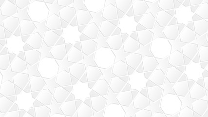 White geometric islamic wallpaper pattern as a background