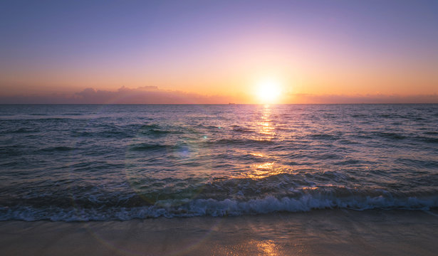 Beautiful Sunset over Beach © defpics
