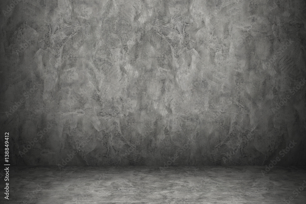 Poster cement wall and floor with shadow for background and design